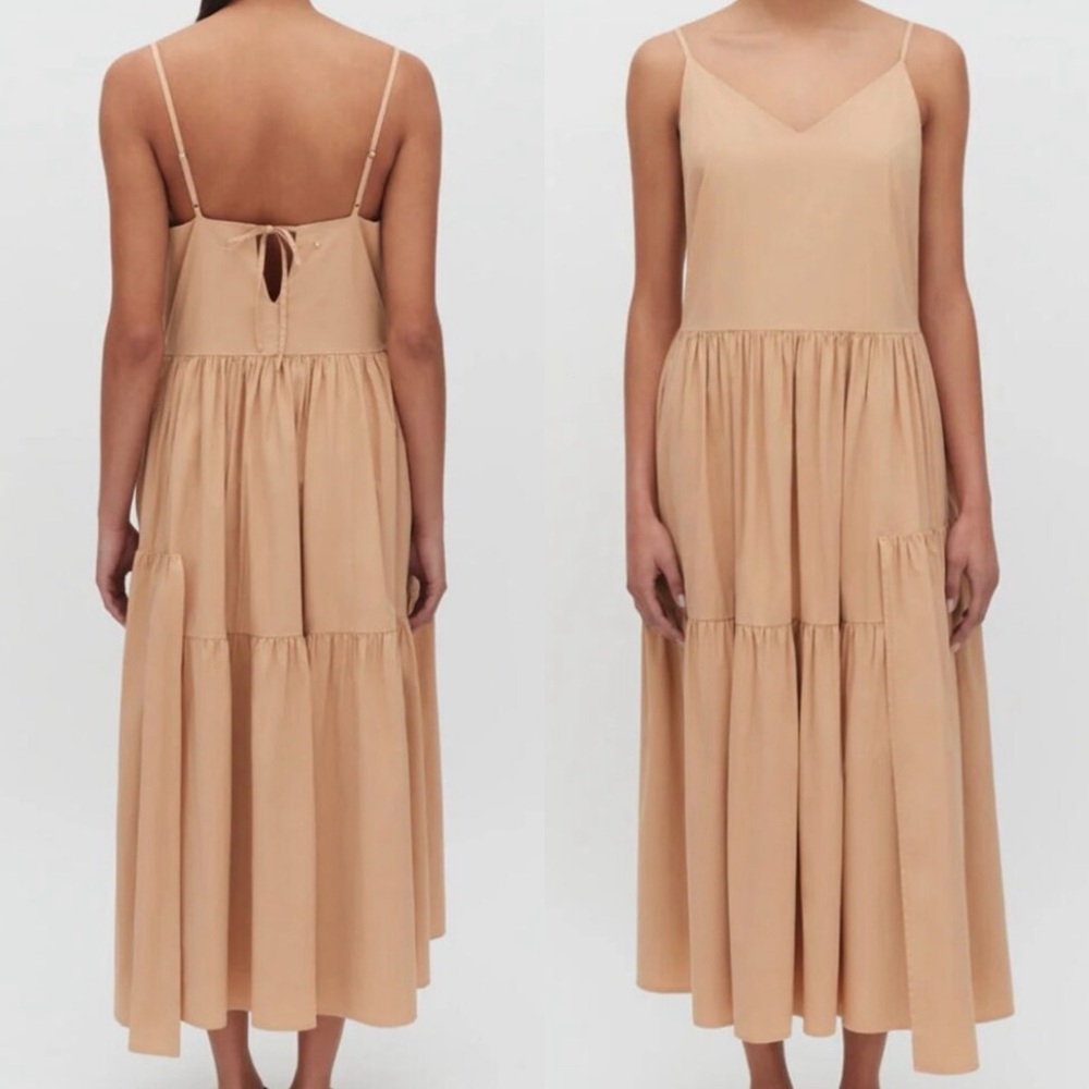 NWT Cuyana Poplin Tiered Dress in Light Peach